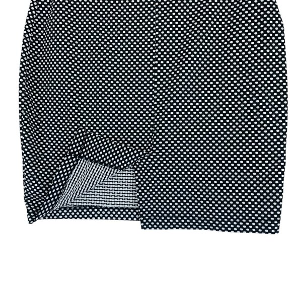 Suzy Shier Black White Polka Dot Peplum Top Blouse Stretch & skirt sz large set - Picture 13 of 16